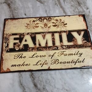 Hobby Lobby Family Sign - Cream and Brown